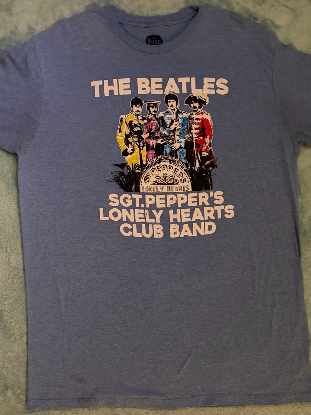 Official The Beatles Sgt. Pepper’s Lonely Hearts Club Band Graphic Light Blue XL